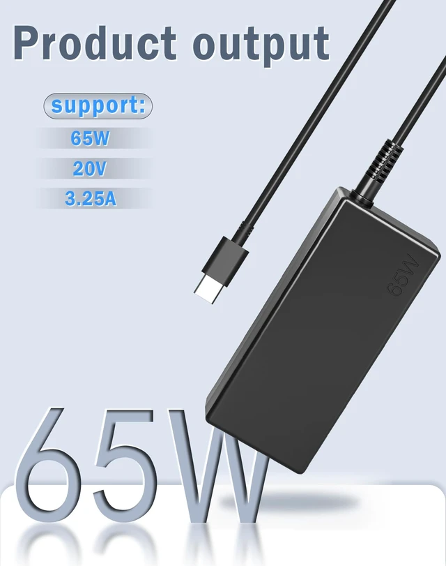 Alt view image 3 of 7 - 65W 45W USB C Laptop Charger Compatible with Acer Chromebook Hp Dell Lenovo Asus Samsung Type c Fast Power Adapter