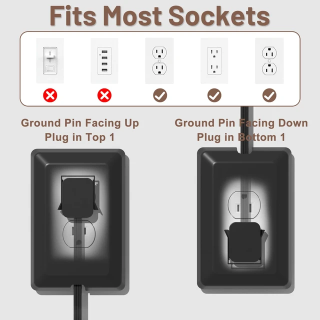 Alt view image 7 of 7 - Flat Plug Power Strip, 3 AC Outlets, 3FT Ultra Thin Flat Extension Cord, Space-Saving Outlet Extender for Behind Furniture, Under Desks, Home Office & Dorm Rooms (Black 3ft)