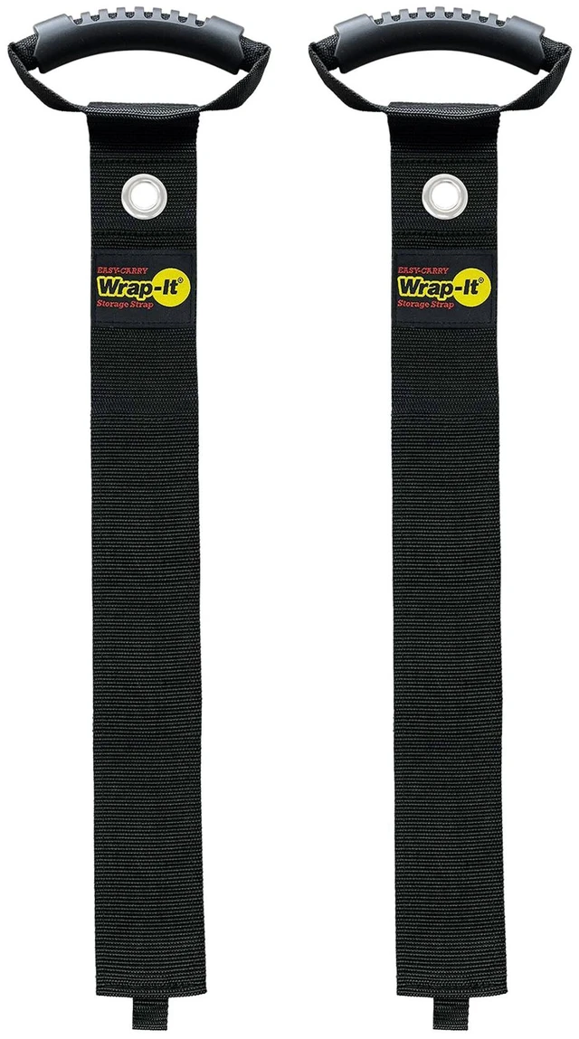 Main image of Easy-Carry Straps - 48 (2-Pack) Black with Grommet Garden Hose Caddy and Cord Wrap for Indoor and Outdoor Cable Organizing
