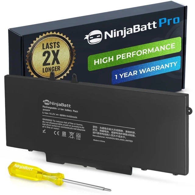 Main image of 3HWPP 68Wh Battery for Dell Latitude 5410 5510 5511 5411 Fits Precision 3541 3551 Inspiron 7500 7506 7706 2-in-1 3PCVM 3YNXM 401D9 JG75F YPVX3 T6DC2 4400mAh 15.2V 1000 cycles