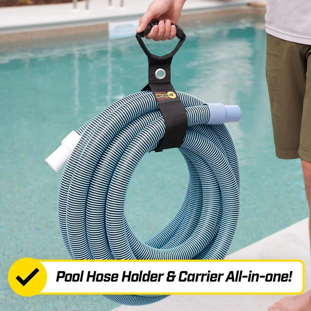 Alt view image 4 of 7 - Easy-Carry Straps - 48 (2-Pack) Black with Grommet Garden Hose Caddy and Cord Wrap for Indoor and Outdoor Cable Organizing