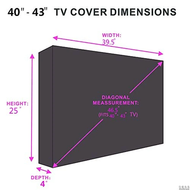 Alt view image 2 of 7 - Outdoor TV Cover 40" - 43" - with Bottom Cover - 600D Waterproof TV Covers and Weatherproof Dust-Proof Material,Protect Your LED, LCD, Plasma TV Screens