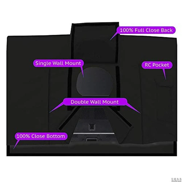 Alt view image 4 of 7 - Outdoor TV Cover 40" - 43" - with Bottom Cover - 600D Waterproof TV Covers and Weatherproof Dust-Proof Material,Protect Your LED, LCD, Plasma TV Screens