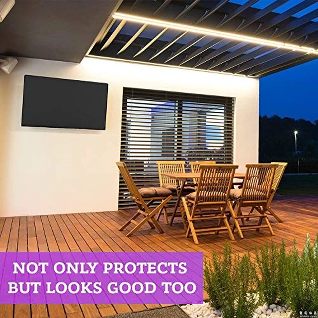Alt view image 7 of 7 - Outdoor TV Cover 40" - 43" - with Bottom Cover - 600D Waterproof TV Covers and Weatherproof Dust-Proof Material,Protect Your LED, LCD, Plasma TV Screens