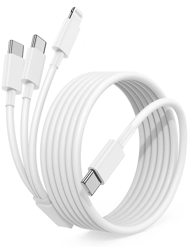 Main image of Multi Charging Cable USB C 6ft,3 in 1 Charging Cable and Lightning Cord Fast Charger for Multiple Devices,Triple Universal Charger with USBC to Multiple Connectors for iPhone 17 16 15 14 13 12 11-1PC