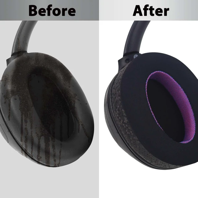 Alt view image 4 of 7 - Cooling Ear Pads for Sony WH-CH720N WH-CH710N, Black Purple Style Upgraded Cooling Gel Headphone Earpads for Sony WH-XB900N WH-CH700N, Comfort Foam Added Thickness, Special Edition