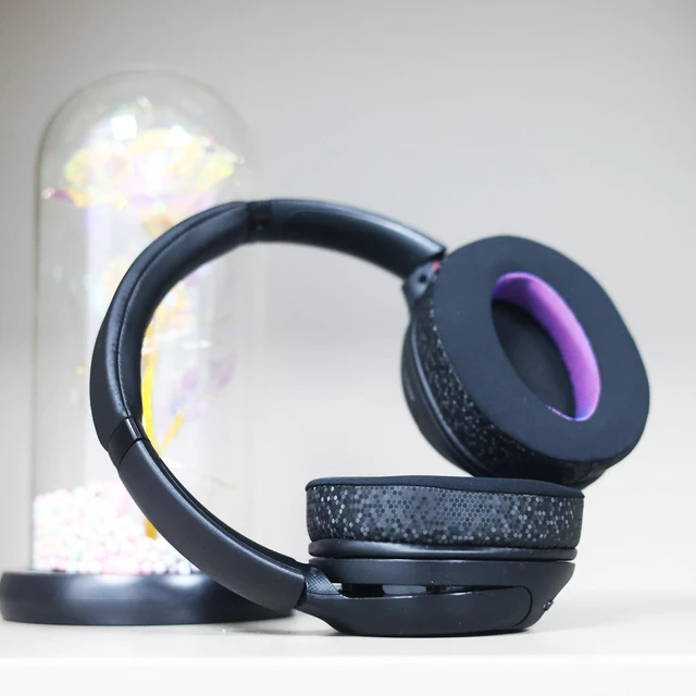 Alt view image 7 of 7 - Cooling Ear Pads for Sony WH-CH720N WH-CH710N, Black Purple Style Upgraded Cooling Gel Headphone Earpads for Sony WH-XB900N WH-CH700N, Comfort Foam Added Thickness, Special Edition