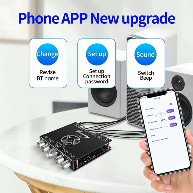 Alt view image 7 of 7 - S350H 2.1 Channel Amplifier Board,220W+220W+350W Power Output, 5.1 Amplifier Board DC18-38V TPA3251 AMP Board BT/AUX/USB Input for DIY Wireless Speakers for DIY Wireless Speakers