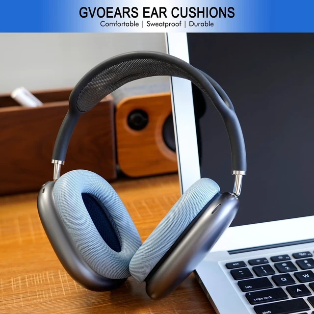 Alt view image 6 of 7 - Replacement Ear Cushions for AirPods Max - Upgraded Ear Cups for Apple Headphones - GVOEARS Earpad Cover with Silicone Gel Memory Foam (Blue)