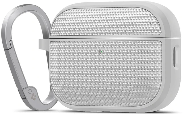 Main image of Classic Fit Designed for AirPods Pro 3 Case (2025) Premium Fabric with Inner Suede Lining, Carabiner Included, Wireless Charging Compatible - Heather Gray
