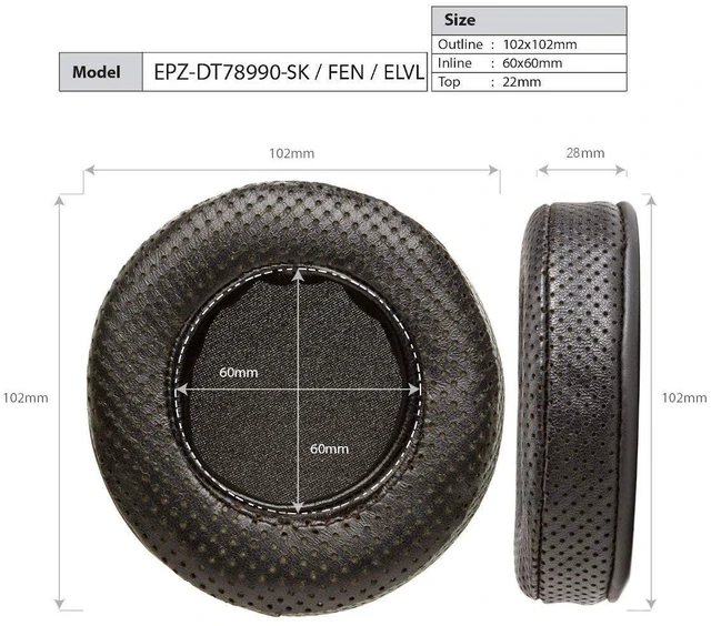 Alt view image 2 of 5 - Earpads for Beyerdynamic DT Series - Comfortable Replacement Ear Pads for DT 990 Pro, Enhanced Sound Quality, Durable Design (Elite Hybrid)