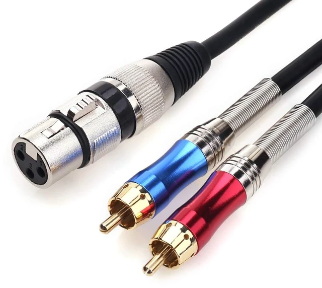 Main image of XLR to RCA Y-Cable, XLR Female to Dual RCA Adapter Y-Splitter Duplicator Lead Unbalanced Stereo Audio Interconnect Cable -3.3 feet/1 Meter