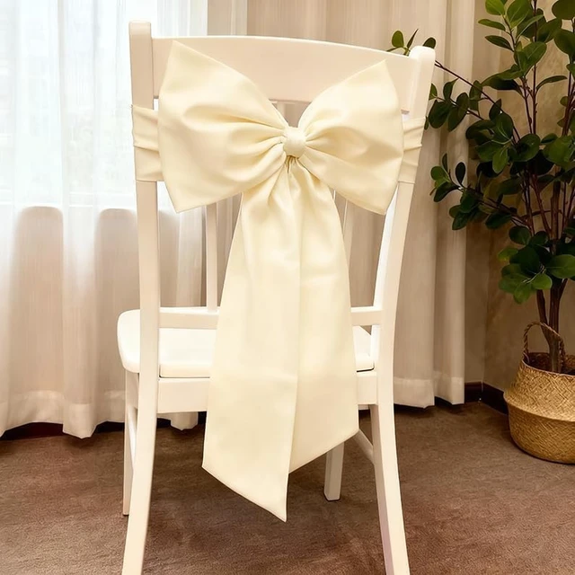 Alt view image 6 of 7 - Ivory Bow Decor 2 Pack, Large Small Size Bow Wall Decor Ivory Coquette Bow For Girls Room, Two Size Decorations For Birthday Bachelorette Bridal Shower Wedding Christmas