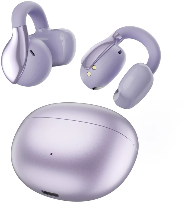 Main image of Open Ear AC225 Headphones, Bluetooth 6.0 Wireless Earbuds, Stereo Sound, Lightweight Comfort Clip-On Earbuds with ENC Mic for Clear Calls, 36H Playtime, Touch Control, IPX6 Waterproof, Purple