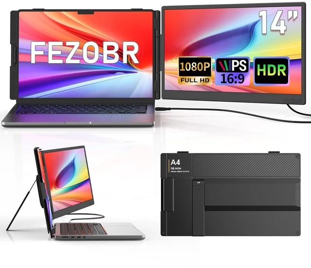 Main image of Laptop Screen Extender, 14" Ultra-Slim Monitor Portable Monitor, 1080P FHD IPS Display, USB-C/HDMI Plug & Play, Monitor Extender for 13-17.3" Laptops, Mac/Windows/Chrome