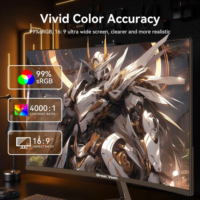 Alt view image 3 of 6 - 24 Inch Curved Gaming Monitor, 180Hz FHD 1080P Computer Monitor, 3000R Curved, FreeSync, Support DP/HDMI/USB Ports, 98% sRGB, 4000:1 Contrast Ratio for Home Office & Gaming-Wall Mountable