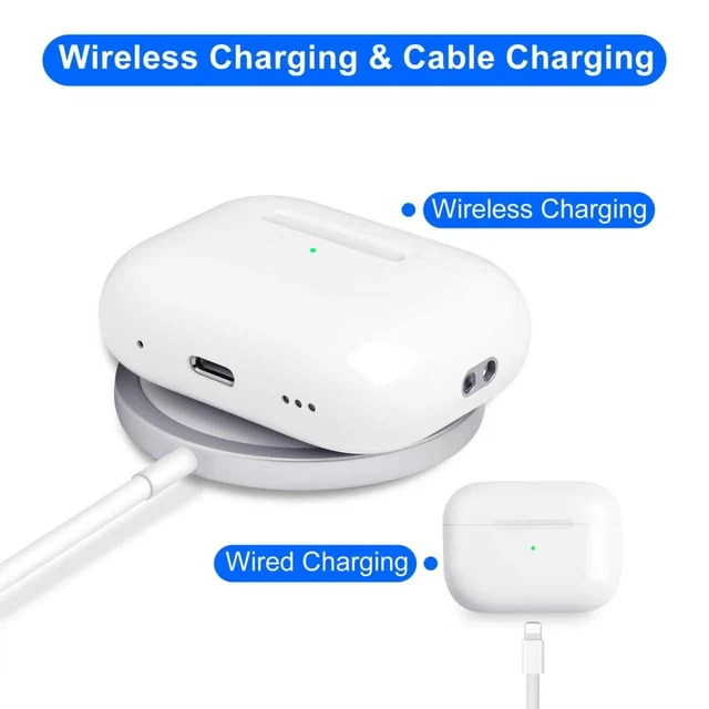 Alt view image 3 of 5 - Wireless Charging Case Compatible with Airpods Pro 1st & 2nd Generation White, (USB-C), Replacement Charger Case Only