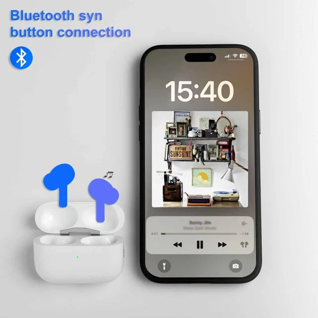 Alt view image 4 of 5 - Wireless Charging Case Compatible with Airpods Pro 1st & 2nd Generation White, (USB-C), Replacement Charger Case Only