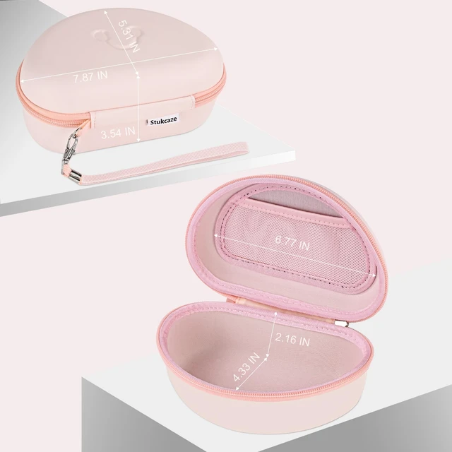 Alt view image 5 of 7 - Headphone Case for Beats Solo 4/3/2, Studio 3/ Pro, BERIBES/KVIDIO/TOZO for SKULLCANDY / PICUN, Hard Shell EVA Travel Carrying Over-Ear Headphone Case, Mesh Bag for Cable, Handle Strap, Pink