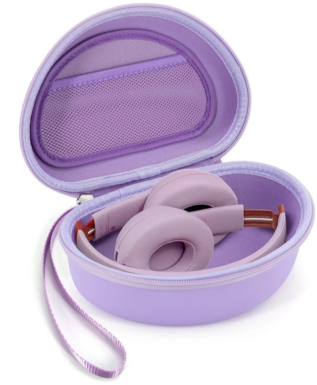 Main image of Headphone Case for Beats Solo 4/3/2, Studio 3/ Pro, BERIBES/KVIDIO/TOZO for SKULLCANDY / PICUN, Hard Shell EVA Travel Carrying Over-Ear Headphone Case, Mesh Bag for Cable, Handle Strap, Purple