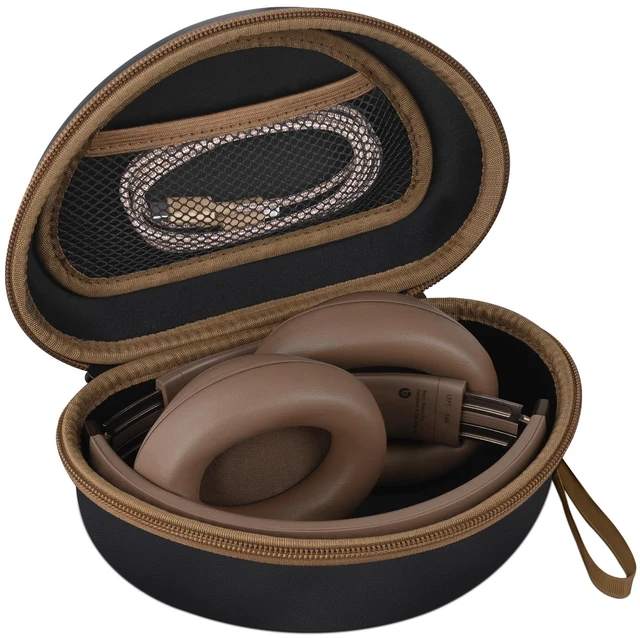 Main image of Hard Headphone Case for Beats Solo 4, Studio Pro, Solo 3, Studio 3, Solo 2,Over Ear Headphone Carrying Case with Storage Cable Bag Strap for Travel (Black_Coffee)