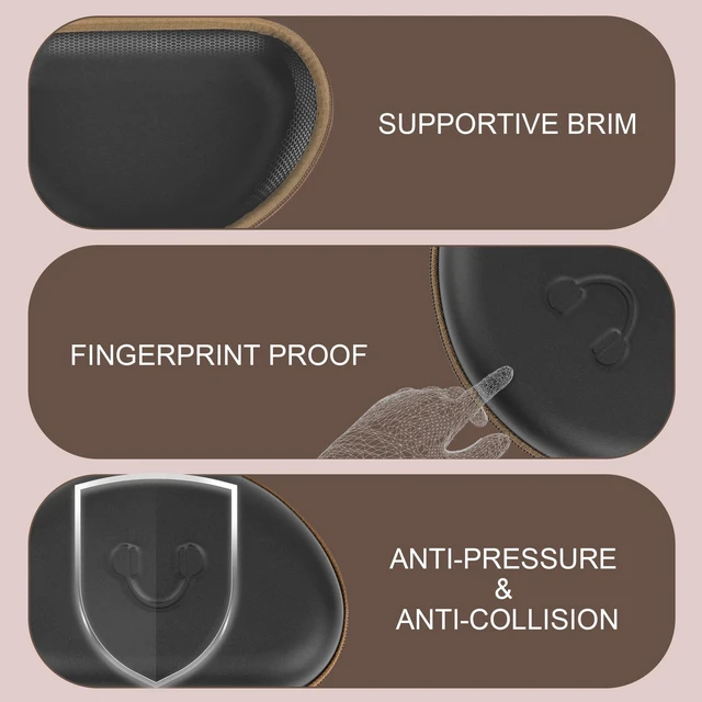 Alt view image 4 of 7 - Hard Headphone Case for Beats Solo 4, Studio Pro, Solo 3, Studio 3, Solo 2,Over Ear Headphone Carrying Case with Storage Cable Bag Strap for Travel (Black_Coffee)