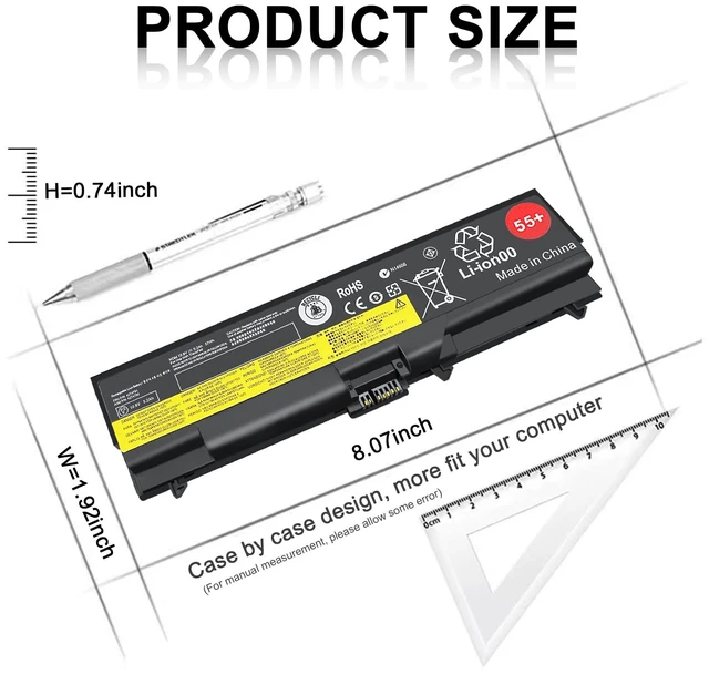 Alt view image 2 of 7 - Laptop Battery Compatible with Lenovo ThinkPad T410 T510 T520 W510 W520 L412 L420 L512 SL410 SL510 50+ Battery fits P/N 0A36303 42T4799 42T4751 42T4235 42T4753 42T4796