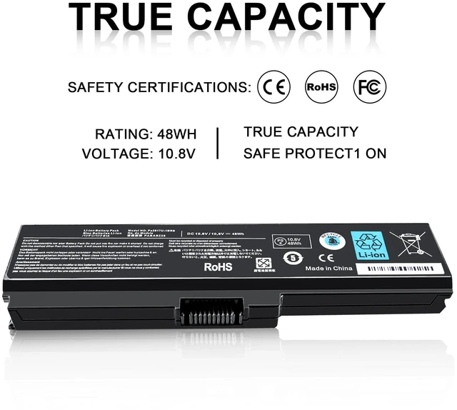 Alt view image 5 of 7 - PA3817U-1BRS Battery Compatible with Toshiba Satellite C655 C675 C675D L645 L645D L655 L655D L675 L675D L745 L755 L755D P745 P755 P775 M645 A660 A655 PA3817U Series Battery