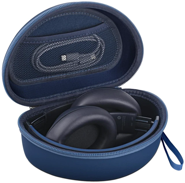 Main image of Headphone Case for Beats Solo 4/3/2, Studio 3/ Pro, BERIBES/KVIDIO/TOZO for SKULLCANDY / PICUN, Hard Shell EVA Travel Carrying Over-Ear Headphone Case, Mesh Bag for Cable, Handle Strap, Blue
