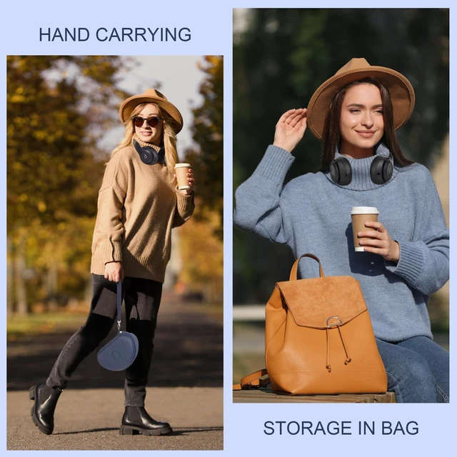 Alt view image 6 of 7 - Headphone Case for Beats Solo 4/3/2, Studio 3/ Pro, BERIBES/KVIDIO/TOZO for SKULLCANDY / PICUN, Hard Shell EVA Travel Carrying Over-Ear Headphone Case, Mesh Bag for Cable, Handle Strap, Blue