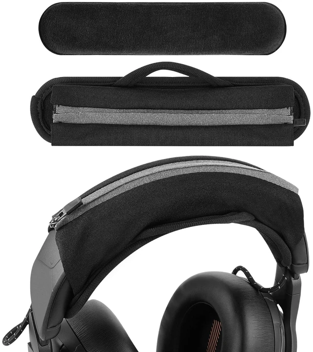 Main image of Large Velour Headband Cover Pad Set for 3.5-4.5 cm Headbands Zipper Sleeve Base, Detachable Hook-And-Loop Velour Cushion, Foam Reduces Head Pressure, Protects From Sweat And Wear