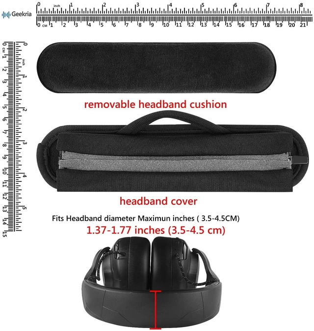 Alt view image 3 of 6 - Large Velour Headband Cover Pad Set for 3.5-4.5 cm Headbands Zipper Sleeve Base, Detachable Hook-And-Loop Velour Cushion, Foam Reduces Head Pressure, Protects From Sweat And Wear