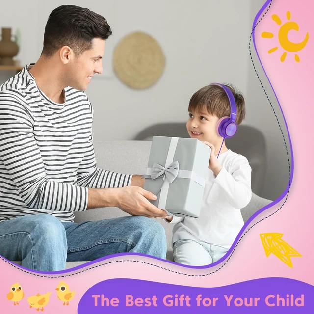 Alt view image 7 of 7 - Kids Headphones for School with 3.5mm/USB C Headphones & HD Mic Pink Headphone for School, Comfort Type C Headphone, Safe Volume for iPad/Travel/Tablets/Classroom, Back to School gift