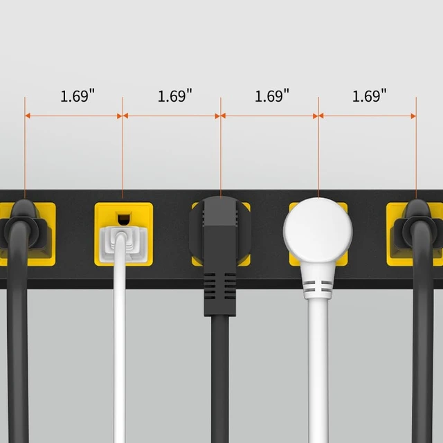 Alt view image 7 of 7 - 8 Outlet Metal Heavy Duty Long Power Strip, 2100J Surge Protector with 15 FT Extension Cord, Wide Spaced and Wall Mount Powerstrip for Home, Industrial, Workshop & Garage (15FT)