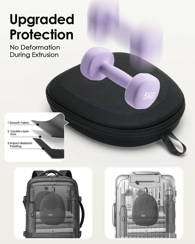 Alt view image 3 of 7 - Headphone Case Hard Shell Super-Slim for Sony/JBL/Bose/Soundcore Anker Fits BERIBES KVIDIO TOZO JLab Over-Ear Headphones, Universal Portable Travel Organizer Bag