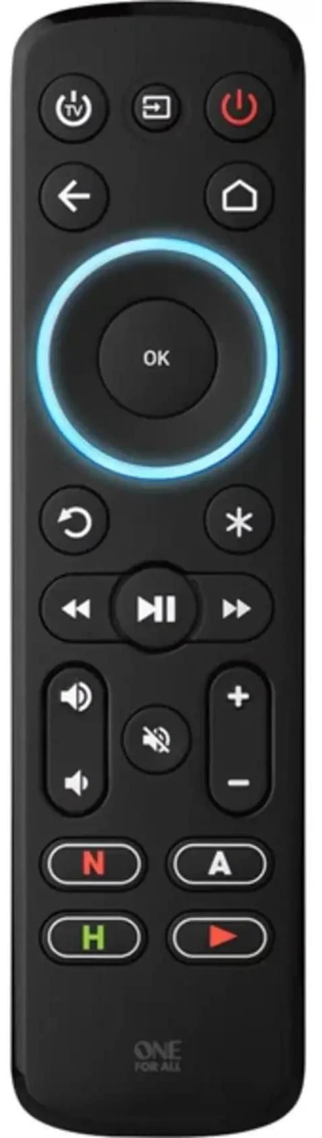 Main image of URC7935 Streamer Remote, 3 Devices, Learning, Backlit Key Set URC7935 controls up to 3 infrared devices, including streamers, TVs and soundbars, with learning and backlit keys