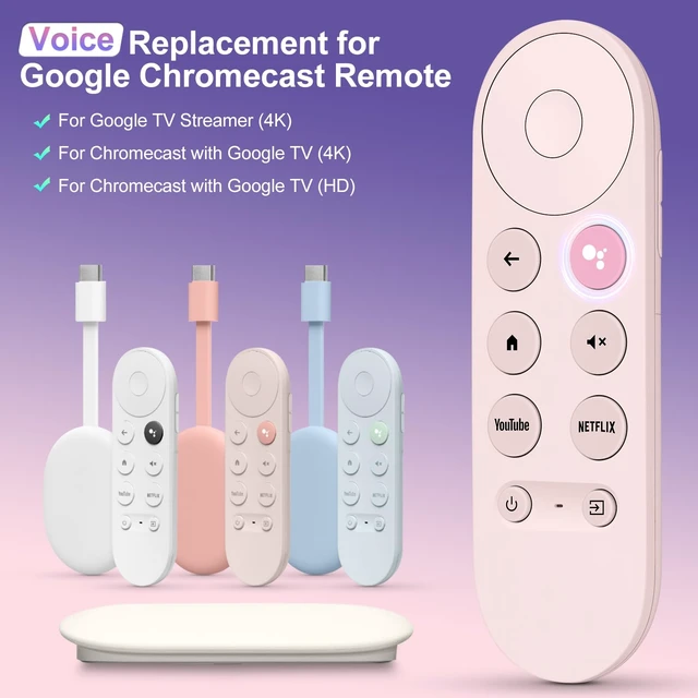 Alt view image 2 of 7 - Voice Replacement for Google Chromecast Remotefor Google TV Remote Control & Google TV StreamerPink