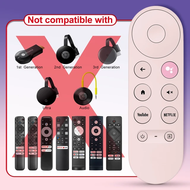Alt view image 3 of 7 - Voice Replacement for Google Chromecast Remotefor Google TV Remote Control & Google TV StreamerPink