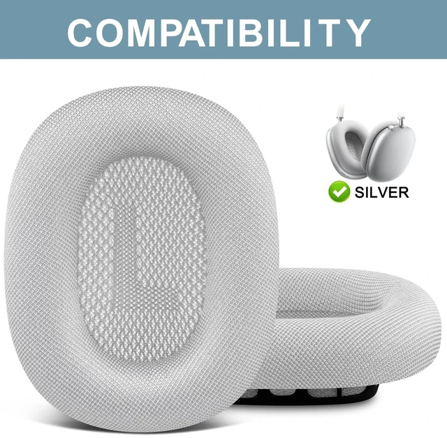 Alt view image 2 of 7 - Ear Cushions for AirPods Max 1 & 2 Replacement EarPads Upgraded Ear Pads Cups Covers with Durable Mesh Fabric, Noise Isolation and Stronger Magnet Color