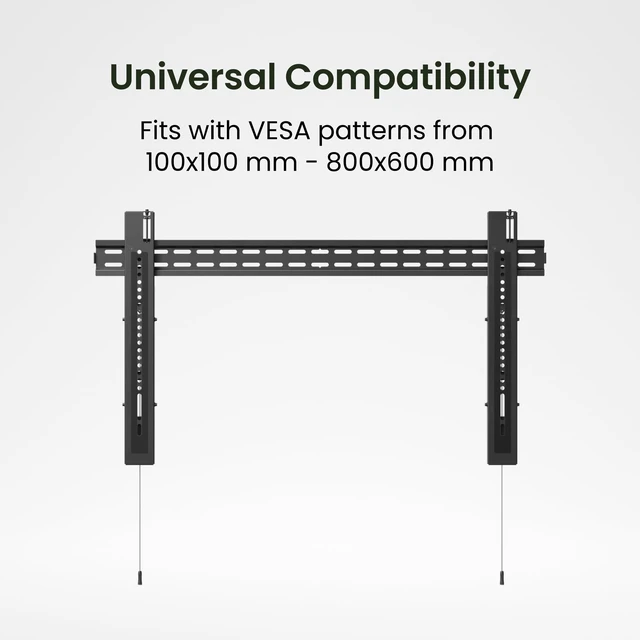 Alt view image 3 of 6 - PF405 Pro Series Ultra Low-Profile Fixed TV Wall Mount for 50 - 90 TVs Razor-Thin 0.6 Profile 125 lbs Capacity Kickstand for Cable Access Black