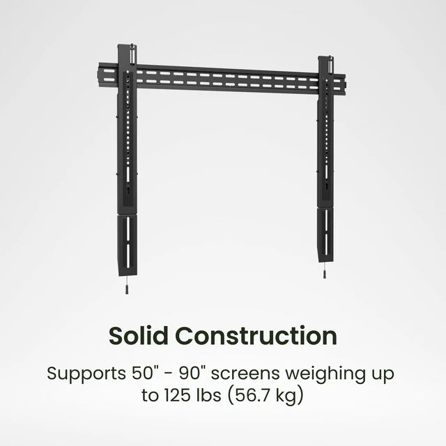 Alt view image 4 of 6 - PF405 Pro Series Ultra Low-Profile Fixed TV Wall Mount for 50 - 90 TVs Razor-Thin 0.6 Profile 125 lbs Capacity Kickstand for Cable Access Black