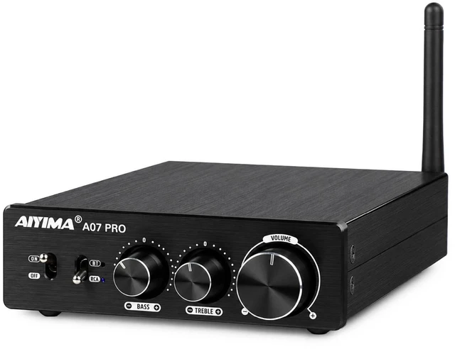 Main image of A07 Pro Bluetooth 5.2 Amplifier 300Wx2 Class D Stereo Amp TPA3255 Desktop Receiver with Bass/Treble Tone Controls.Class D Integrated Amp for passive speakers & 2.0/2.1 home theater