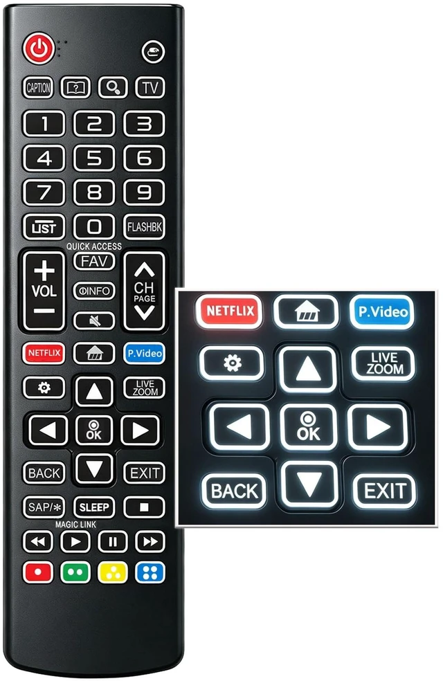 Main image of Backlit Remote for LG Smart TV Remote Control Replacement Compatible with All LG Smart TVs, Backlit Remote, No programming or setup