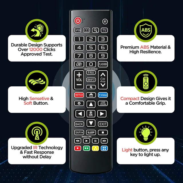 Alt view image 4 of 7 - Backlit Remote for LG Smart TV Remote Control Replacement Compatible with All LG Smart TVs, Backlit Remote, No programming or setup