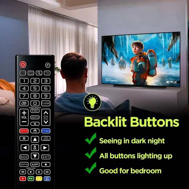 Alt view image 6 of 7 - Backlit Remote for LG Smart TV Remote Control Replacement Compatible with All LG Smart TVs, Backlit Remote, No programming or setup