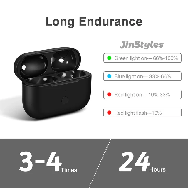 Alt view image 2 of 7 - Replacement Charging Case Compatible for AirPods Pro 1/2, Black Wireless & Light-ning, 660mAh Battery, without Earbuds
