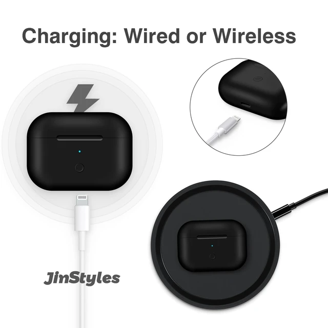 Alt view image 4 of 7 - Replacement Charging Case Compatible for AirPods Pro 1/2, Black Wireless & Light-ning, 660mAh Battery, without Earbuds