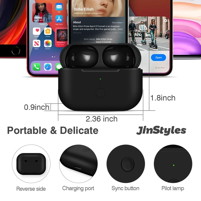 Alt view image 5 of 7 - Replacement Charging Case Compatible for AirPods Pro 1/2, Black Wireless & Light-ning, 660mAh Battery, without Earbuds