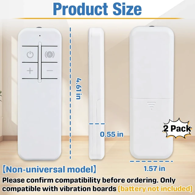 Alt view image 3 of 7 - 2-Pack Replacement Remote Compatible with Merach Vibration Plate Remote Compatible with Merach MR-2398 Series MR-2398P MR-2440 CV30, YS-VM60 ZenActive Arlopu Vibration Plate Exercise Machine