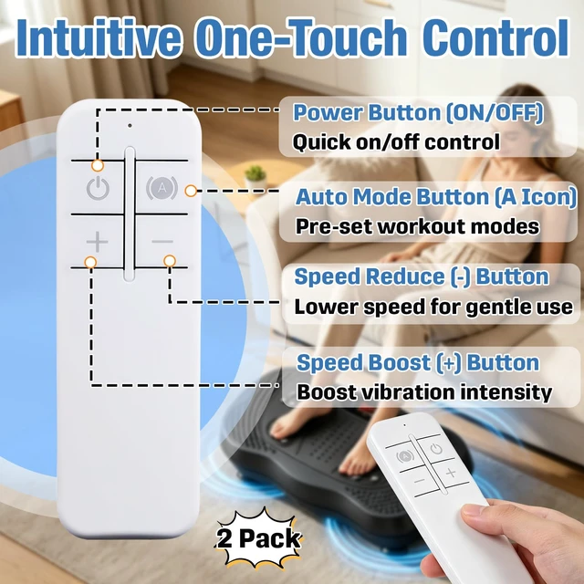 Alt view image 4 of 7 - 2-Pack Replacement Remote Compatible with Merach Vibration Plate Remote Compatible with Merach MR-2398 Series MR-2398P MR-2440 CV30, YS-VM60 ZenActive Arlopu Vibration Plate Exercise Machine